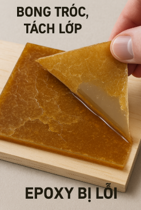 Lỗi bong tróc, tách lớp epoxy